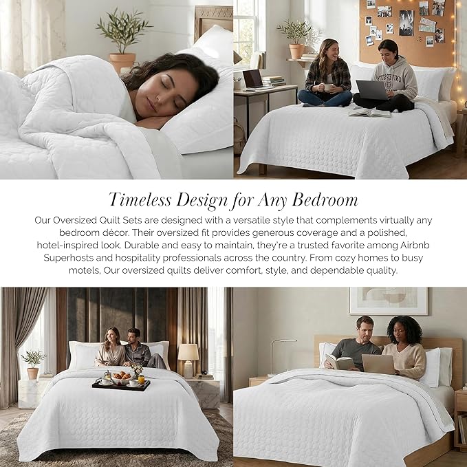 Southshore Fine Living, Inc. King Size White Quilt Bedding Set - Image 6