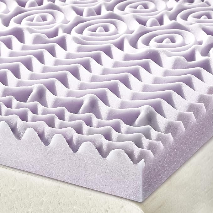Mellow 3 Inch 5-Zone Memory Foam Mattress Topper, Soothing Lavender Infusion - Image 6