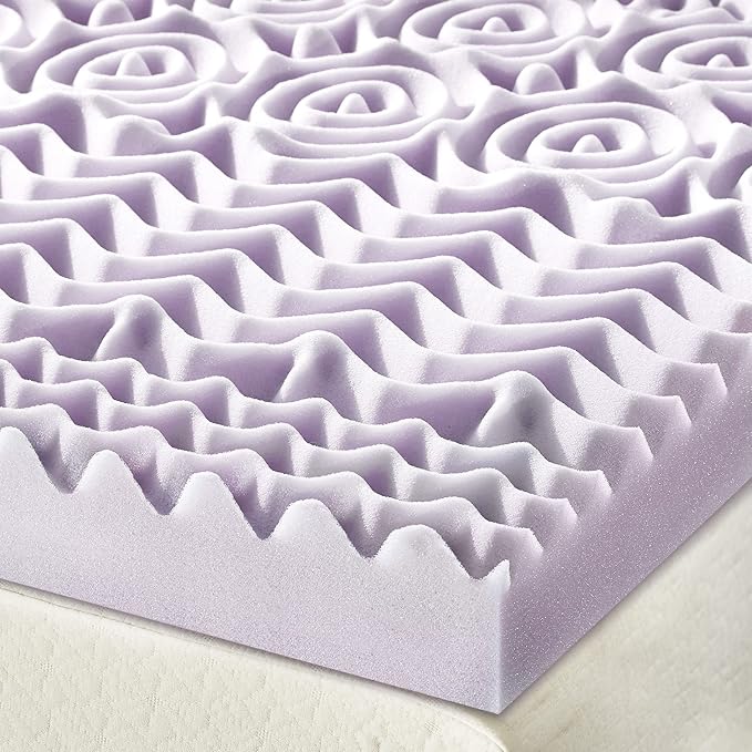 Mellow 3 Inch 5-Zone Memory Foam Mattress Topper, Soothing Lavender Infusion - Image 7