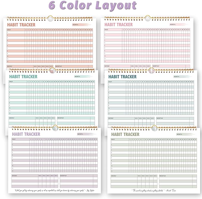 Habit Tracker Calendar, Daily Weekly Goal and Habit Tracker Journal, 12 Months - Image 4