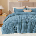 BEDELITE Fleece Full Comforter Set -Super Soft & Warm Fluffy Blue Fog Bedding by BEDELITE