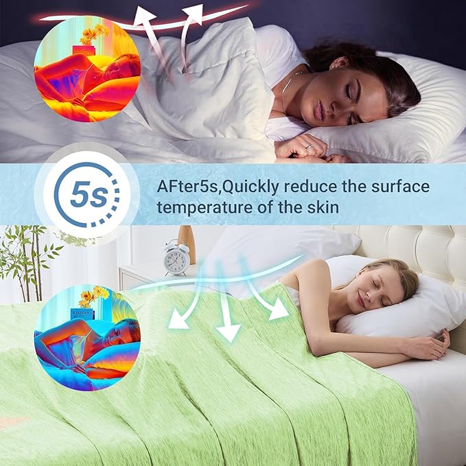 Cooling Blanket Throw Size, Cold Blanket Thin Lightweight Breathable Soft - Image 3