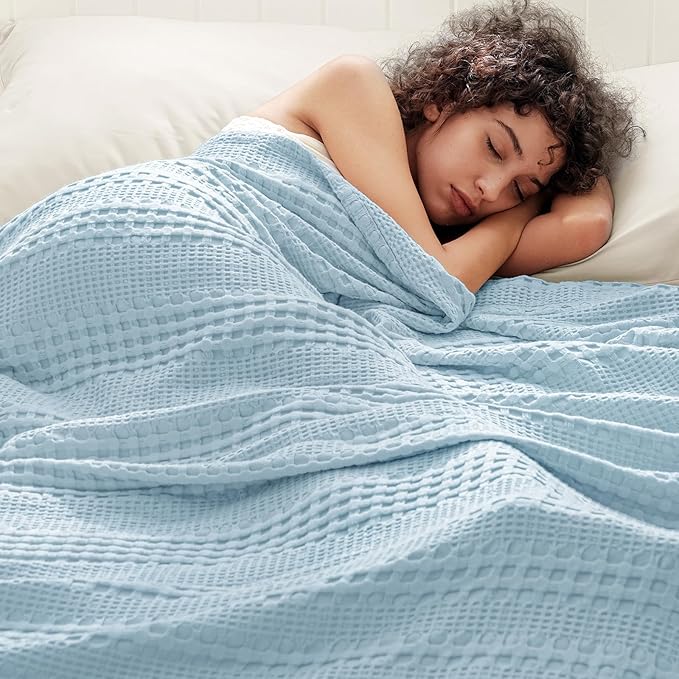 PHF Cooling Waffle Blanket Queen Size, Lightweight 60% Rayon from Bamboo & 40% - Image 5