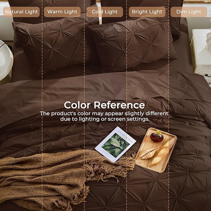 Sasttie Queen Comforter Set, 7-Piece Bed in a Bag, Pintuck Bedding Sets - Image 8
