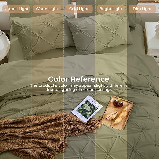 Sasttie California King Comforter Set, 7-Piece Bed in a Bag, Pintuck Bedding - Image 8