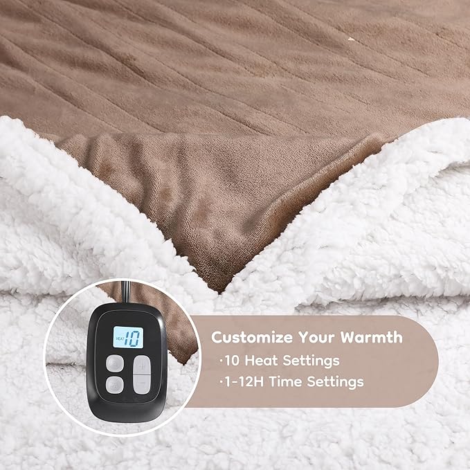 LaffyLo Electric Heated Blanket Twin Size 62 x 84, Fast Heating Blanket - Image 2