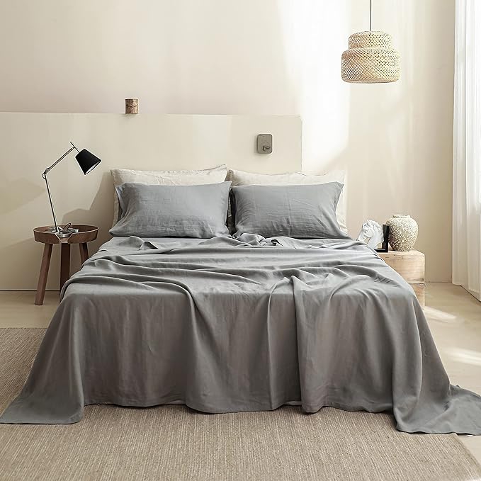 Simple&Opulence French Linen Flat Sheet, 100% Natural Flax Bedding Sheet - Image 4