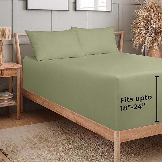 Royale Linens Extra Deep Pocket Twin Fitted Sheet Only - Image 2