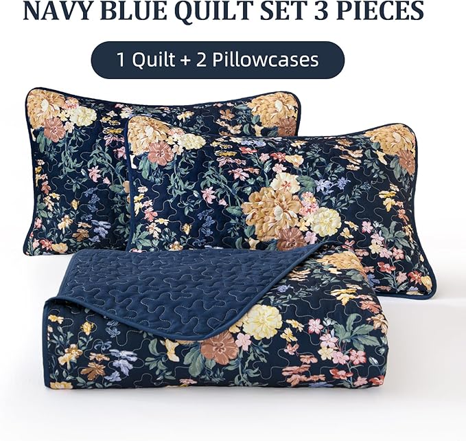 WONGS BEDDING Quilt Queen Size, Botanical Quilt - Image 7