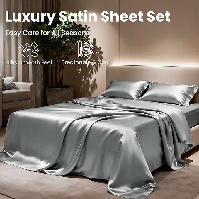 Love's cabin Twin XL Satin Sheet Sets - Image 8