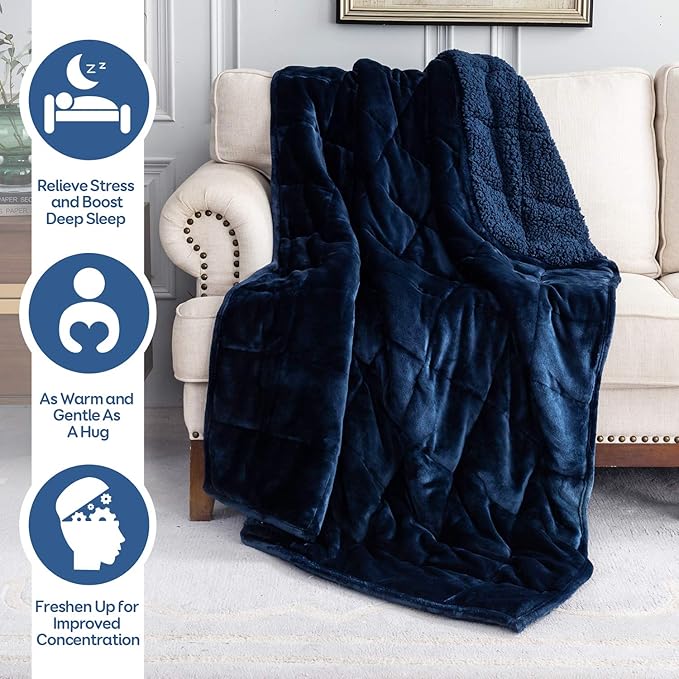 Cottonblue Weighted Blanket 20lbs 60x80 Inches, Soft Cozy Fleece Blanket On - Image 2