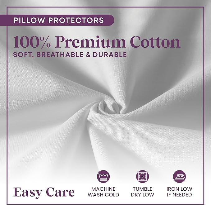 CirclesHome Pillow Protectors 4 Pack Standard Zippered - Image 4