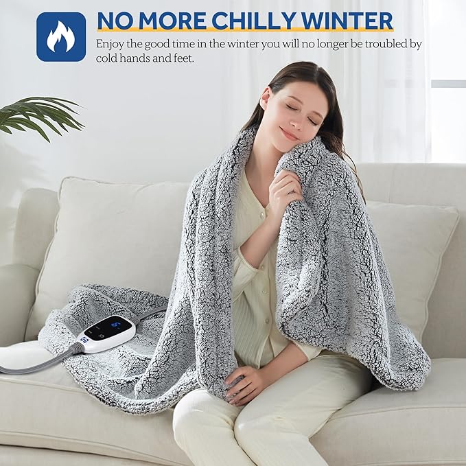 Sealy Electric Blanket Heated Throw 50"x60" Soft Double Sherpa Super Cozy - Image 2
