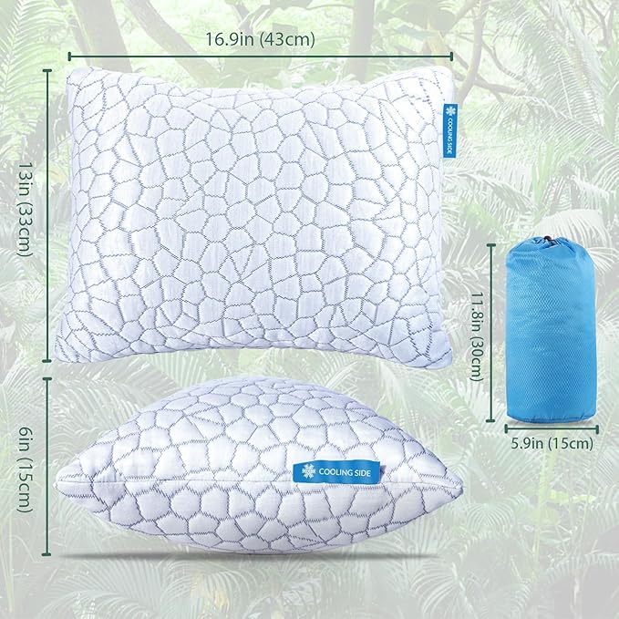 QUTOOL Cooling Pillow for Sleeping, CertiPUR-US Shredded Memory Foam Camping - Image 3
