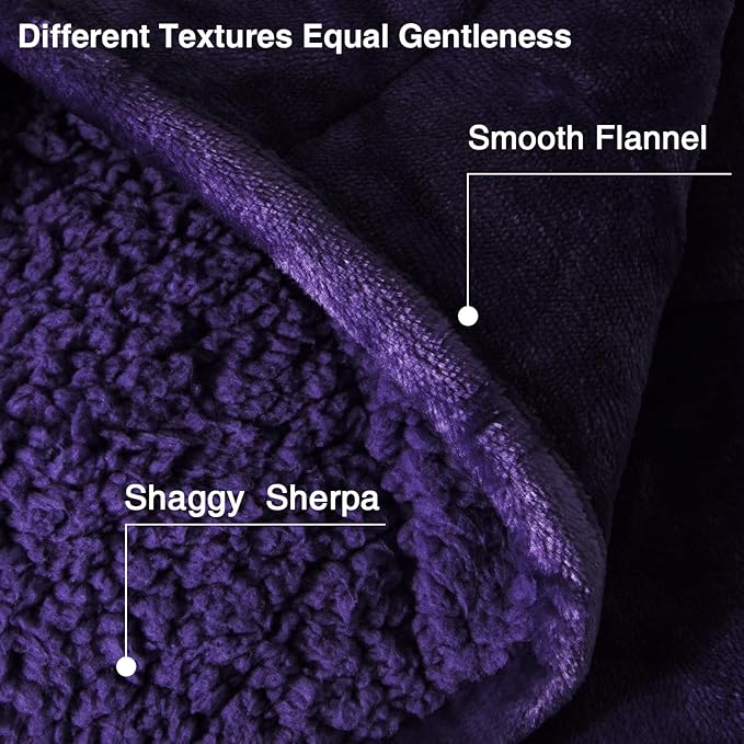 Aemicion Weighted Blanket Queen Size 20lbs, Dual Sided Cozy Fluffy Sherpa Heavy - Image 5