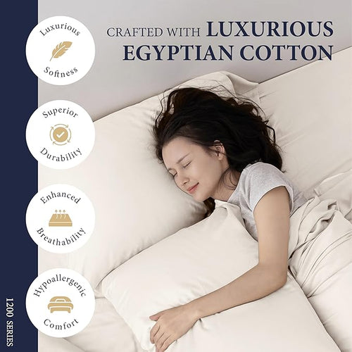 100% Egyptian Cotton King Size Sheets Set - Image 2