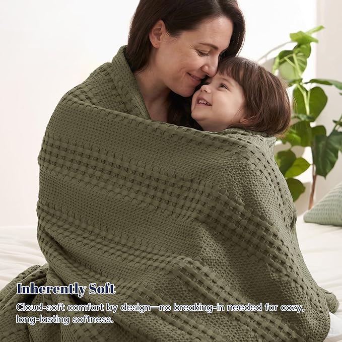 PHF Cooling Waffle Blanket King Size, Lightweight 60% Rayon from Bamboo & 40% - Image 6