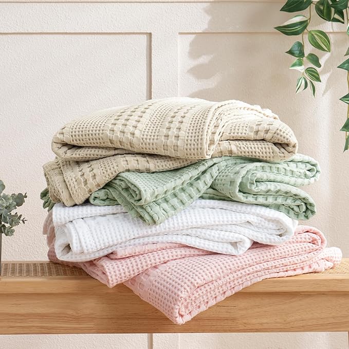 PHF Cooling Waffle Blanket Queen Size, Lightweight 60% Rayon from Bamboo & 40% - Image 7