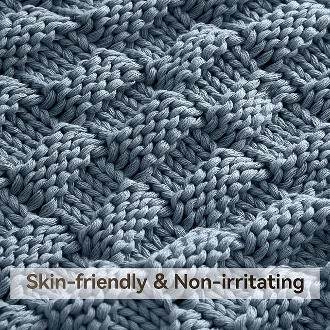 Knitted Weighted Blanket for Adult, No Beads Heavy Blanket 60” x 80'' 20lbs - Image 4