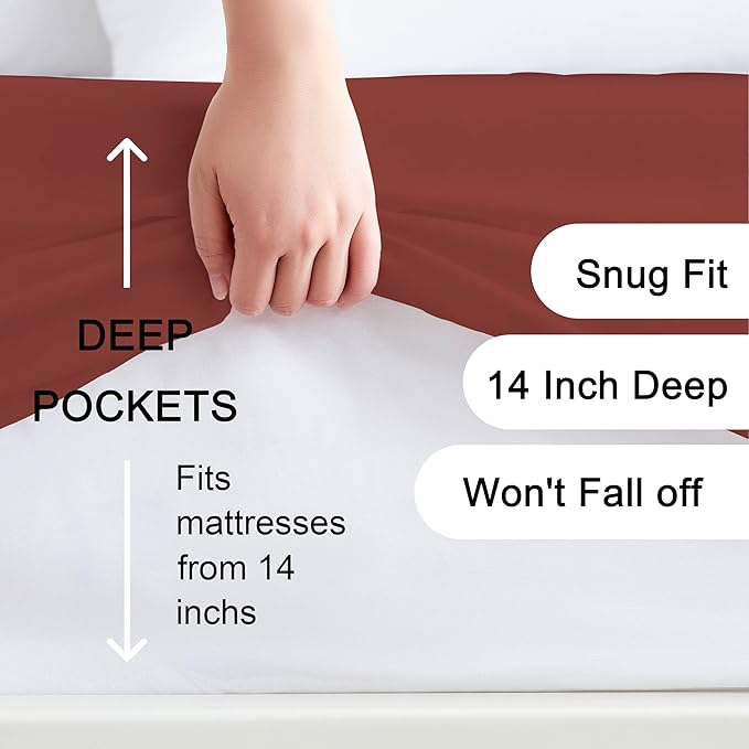 Hotella 100% Microfiber 39"x80" Twin XL Fitted Sheet Only, Hotel Quality Stay - Image 2