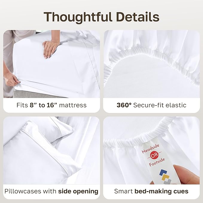 California Design Den Soft 100% Cotton King Sheet Set, 400 Thread Count Good - Image 5