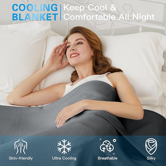 AmyHomie Cooling Blanket Queen Size, 100% Rayon Derived from Bamboo, Cool - Image 3