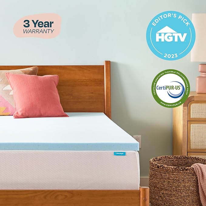Linenspa Memory Foam Mattress Topper, Small Twin Size - Image 5