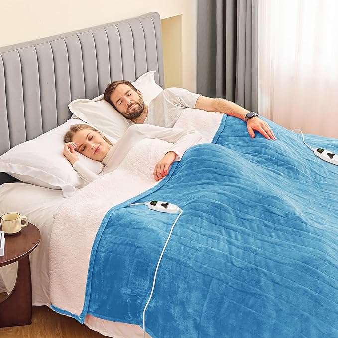 greenoak Heated Blanket Electric King Size 100"X90" Dual Control, Heating - Image 2