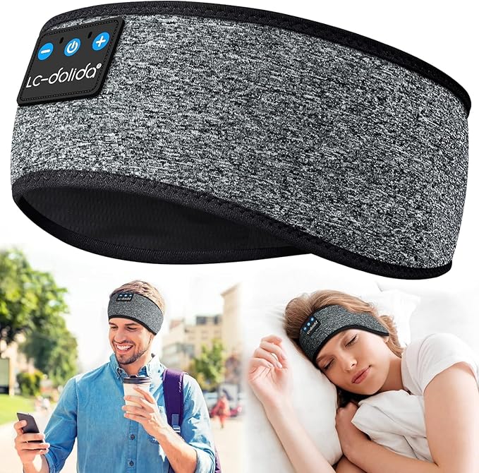 LC-dolida Sleep Headphones Headband Bluetooth 5.4, Sports Headband Earphones - Image 9