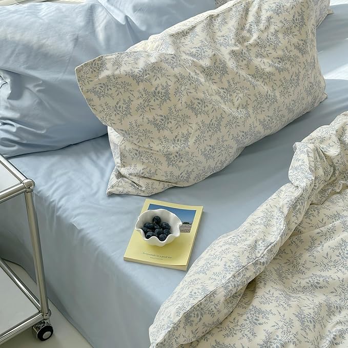 mixinni Blue Floral Duvet Cover Twin Size - Image 9