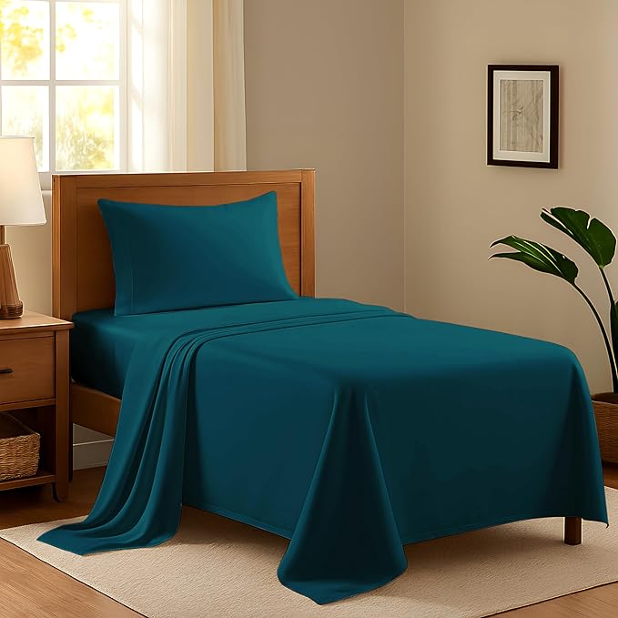 100% Egyptian Cotton Twin Bed Sheets Set by AshtonSheets