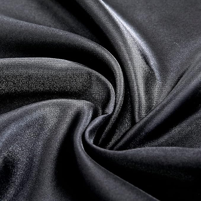 Homiest Black Satin Fitted Sheet King Size, Deep Pocket, Luxury & Ultra Soft - Image 5