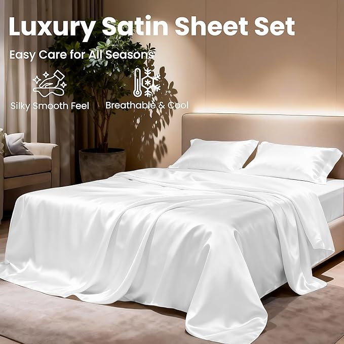 Love's cabin California King Satin Sheet Sets - Image 8
