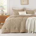 Andency Taupe Comforter Set Queen Size, Boho Soft Warm Tufted Bedding Comforter by Andency