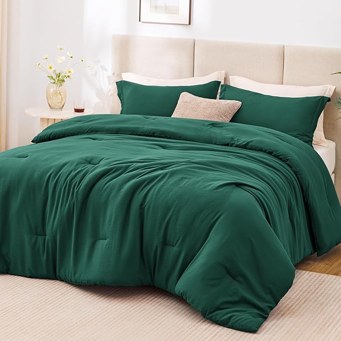 Love's cabin Dark Green Twin/Twin XL Comforter Set, 2-Piece Prewashed Bed Set by Lovescabin