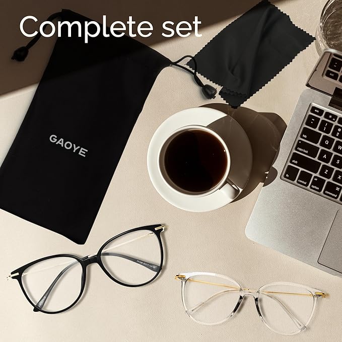 Gaoye Blue Light Blocking Glasses Women/Men, Fashion Cat Eye Fake Eyeglasses UV - Image 7