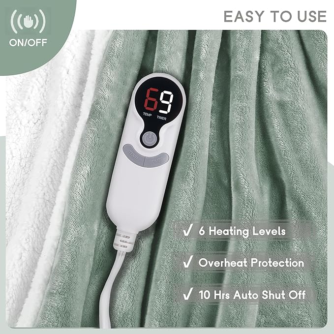 Heated Blanket Electric Blanket Full Size 72''x84'' - Image 4