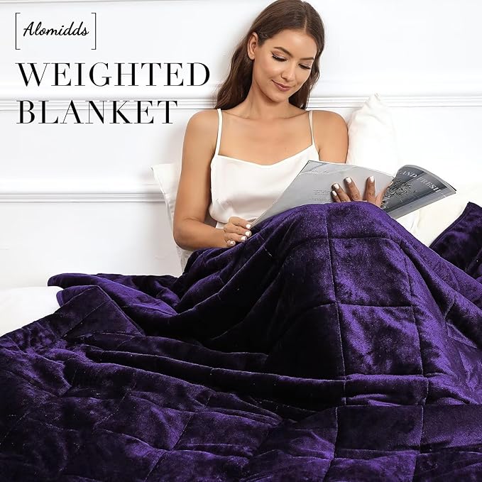 Alomidds Weighted Blanket Twin Size 20lbs 48x72 inches, Sherpa Weighted Blankets - Image 2
