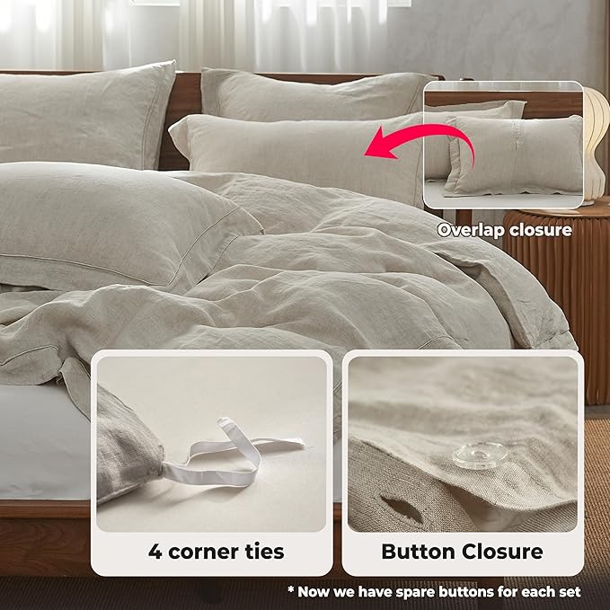 Simple&Opulence 100% Washed Linen Duvet Cover - Image 4