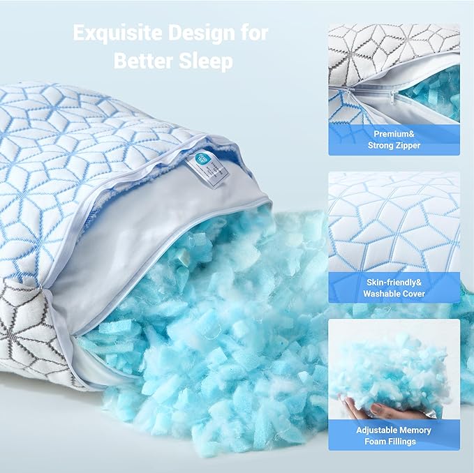 puredown® King Size Pillows Set of 2, Cooling Pillow King Size 2 Pack, - Image 6