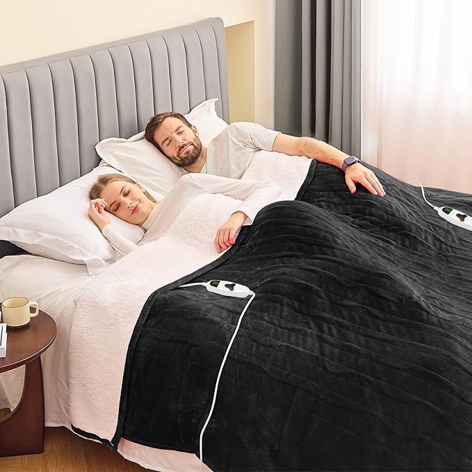 greenoak Heated Blanket Electric King Size 100"X90" Dual Control, Heating - Image 3