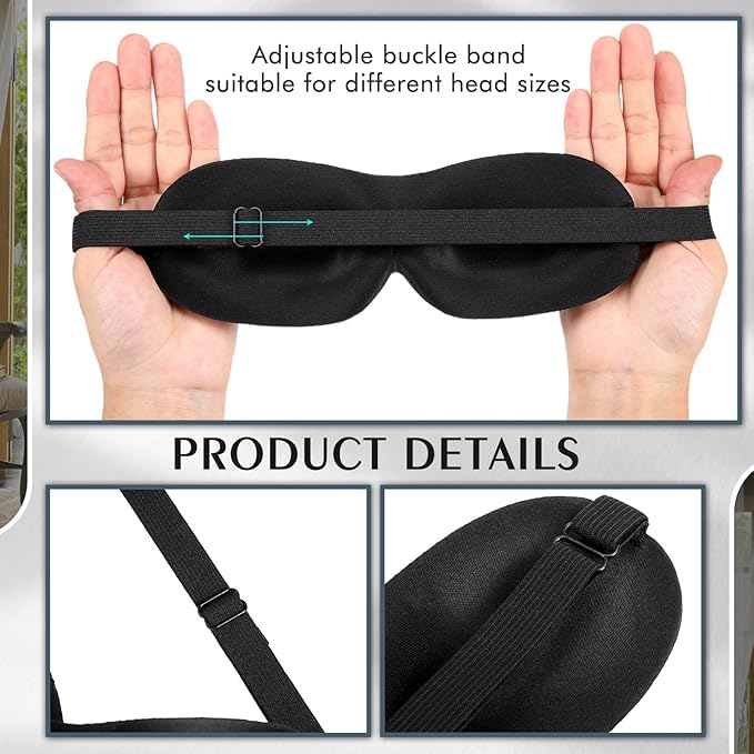Bonuci 12 Pack Sleep Mask Blackout 3D Eye Mask - Image 4