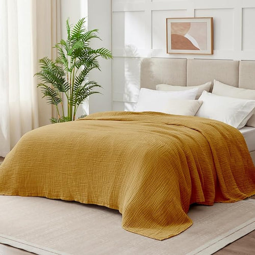 100% Cotton Muslin Blanket 50"x 60", 6 Layers Breathable and Lightweight Cotton - Image 2