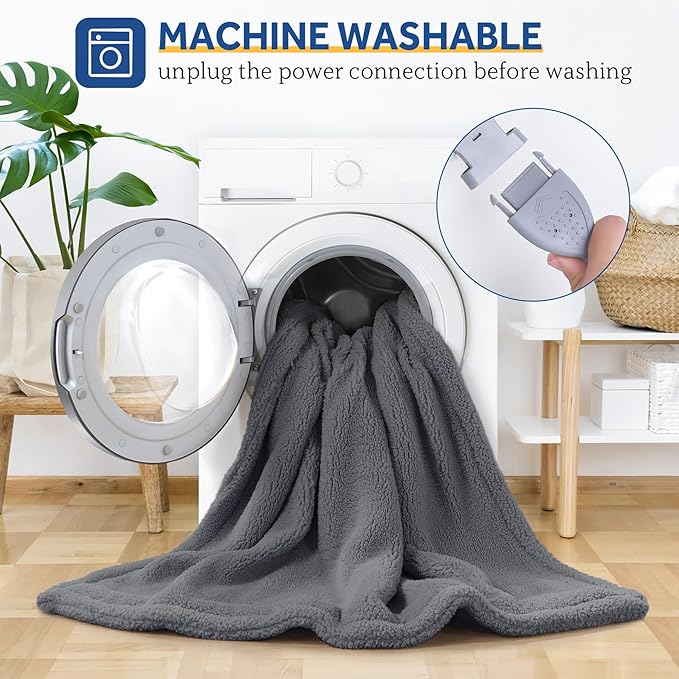 SEALY Electric Blanket Twin Size, Soft Sherpa Heated Blanket Single Control - Image 6