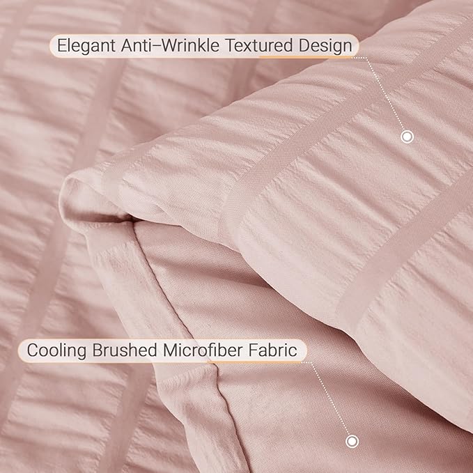 MUXHOMO 7 Pieces Full Comforter Set, Seersucker Bed in a Bag Full Size - Image 5