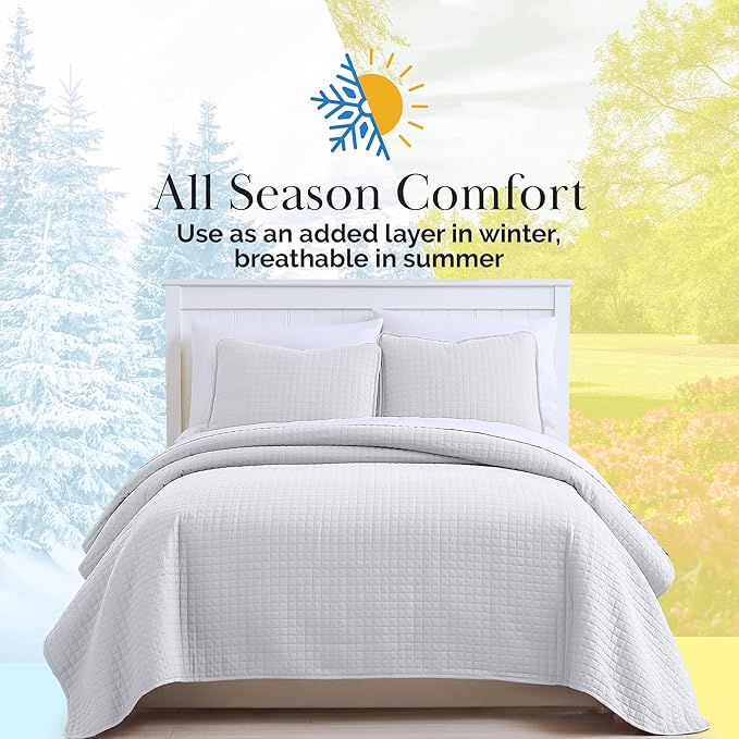 Southshore Fine Living, Inc. White Queen Quilt Bedding Set, Dual Fit Luxury - Image 9