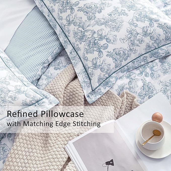 LEMIROE Vintage Cotton Comforter Queen Size 3Pcs - Image 3