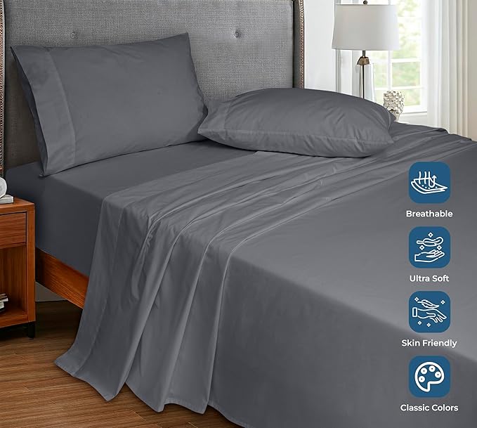Royale Linens 100% Organic Cotton Full Flat Sheet Only - Image 4