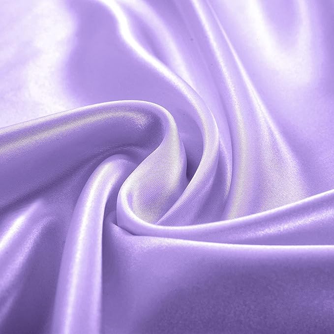 Homiest Lavender Satin Fitted Sheet Full Size, Deep Pocket, Luxury & Ultra Soft - Image 4