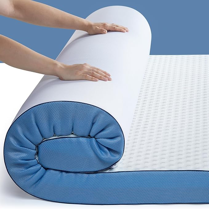 PERLECARE 4 Inch Firm Mattress Topper Queen, Cooling Gel-Infused & Bamboo by PERLECARE-Becausewecare%E2%80%A6